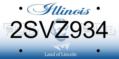 2SVZ934 Illinois License Plate