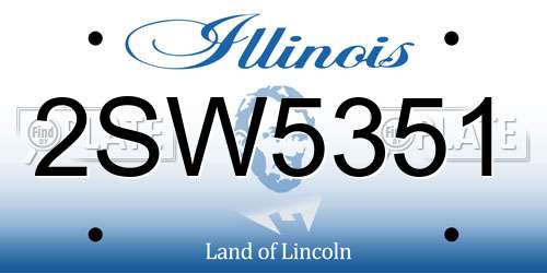 2SW5351 Illinois License Plate