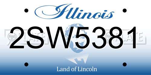 2SW5381 Illinois License Plate