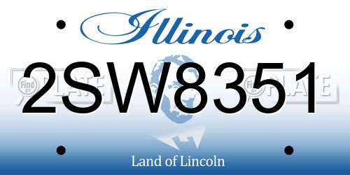 2SW8351 Illinois License Plate