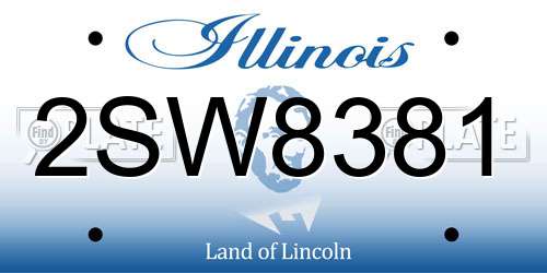 2SW8381 Illinois License Plate