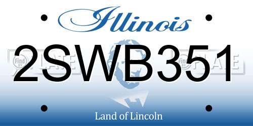 2SWB351 Illinois License Plate