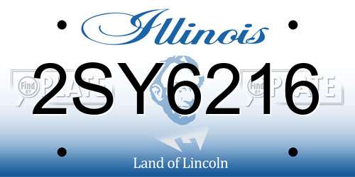 2SY6216 Illinois License Plate