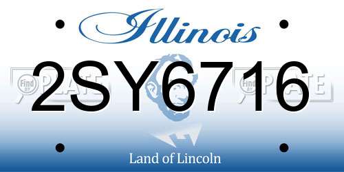 2SY6716 Illinois License Plate