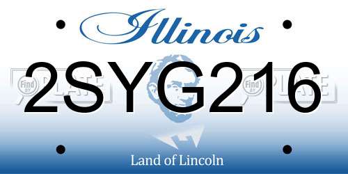 2SYG216 Illinois License Plate