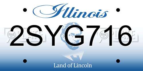 2SYG716 Illinois License Plate