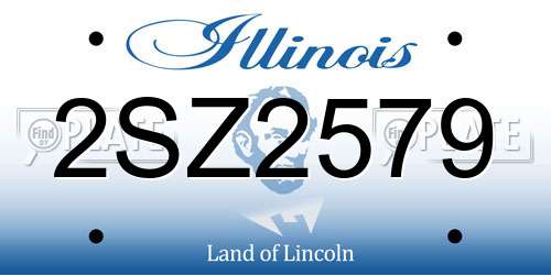 2SZ2579 Illinois License Plate