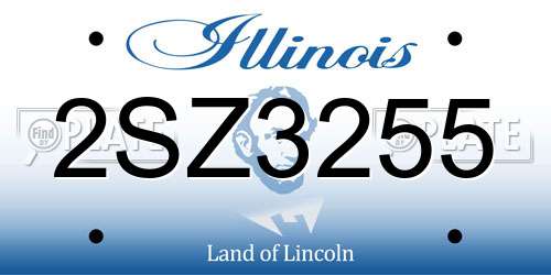 2SZ3255 Illinois License Plate