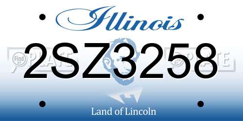 2SZ3258 Illinois License Plate