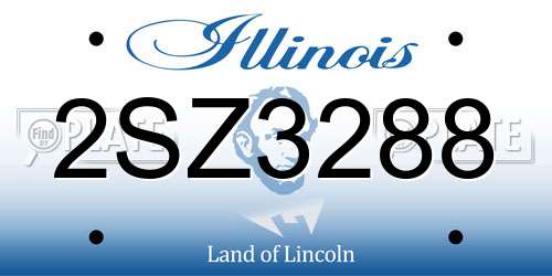 2SZ3288 Illinois License Plate