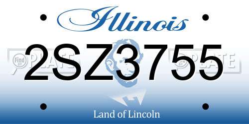 2SZ3755 Illinois License Plate