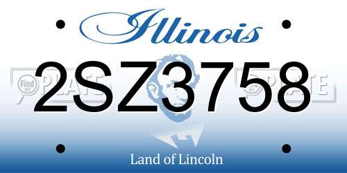 2SZ3758 Illinois License Plate