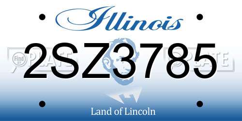 2SZ3785 Illinois License Plate