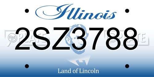 2SZ3788 Illinois License Plate