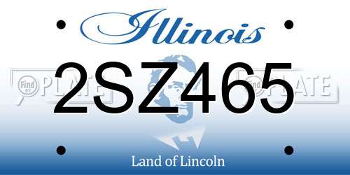 2SZ465 Illinois License Plate