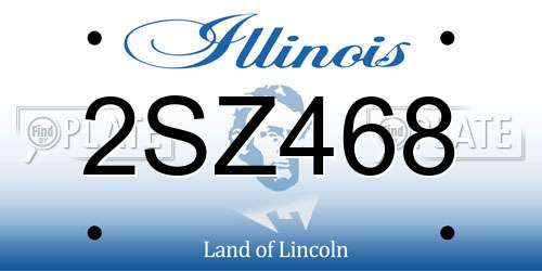 2SZ468 Illinois License Plate