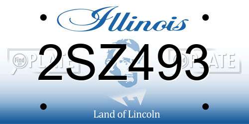 2SZ493 Illinois License Plate