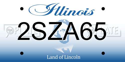 2SZA65 Illinois License Plate