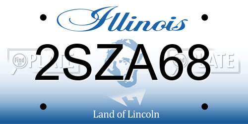 2SZA68 Illinois License Plate
