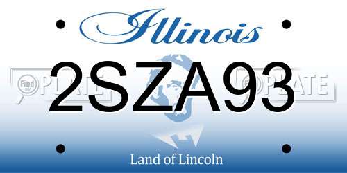 2SZA93 Illinois License Plate