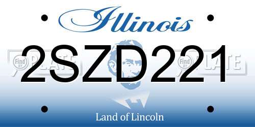 2SZD221 Illinois License Plate