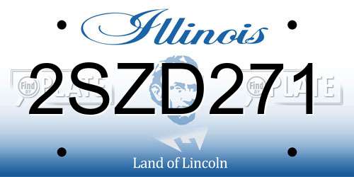2SZD271 Illinois License Plate