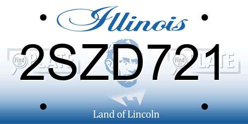 2SZD721 Illinois License Plate