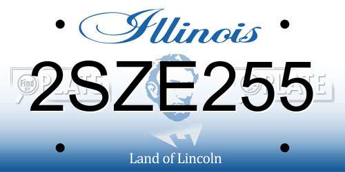 2SZE255 Illinois License Plate