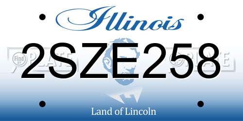 2SZE258 Illinois License Plate