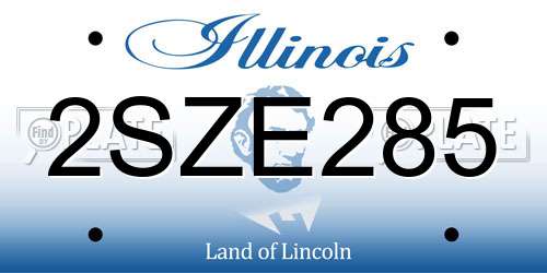 2SZE285 Illinois License Plate