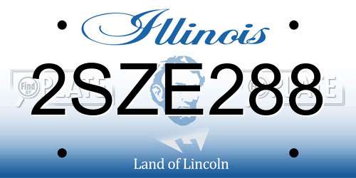 2SZE288 Illinois License Plate