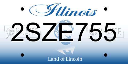 2SZE755 Illinois License Plate