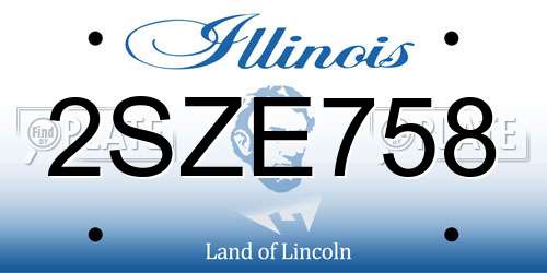 2SZE758 Illinois License Plate