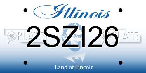 2SZI26 Illinois License Plate