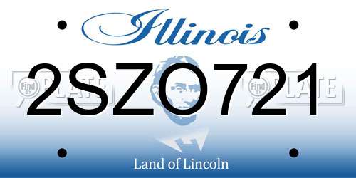 2SZO721 Illinois License Plate