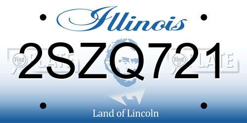 2SZQ721 Illinois License Plate