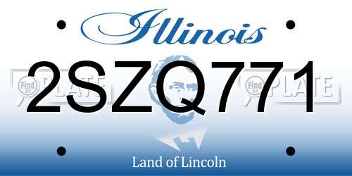 2SZQ771 Illinois License Plate