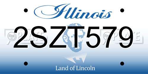 2SZT579 Illinois License Plate