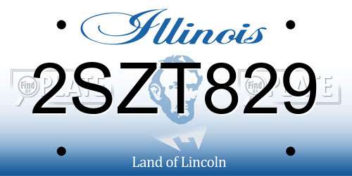 2SZT829 Illinois License Plate