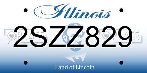 2SZZ829 Illinois License Plate