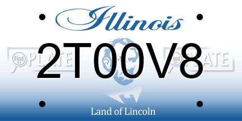 2T00V8 Illinois License Plate