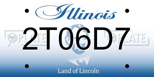 2T06D7 Illinois License Plate