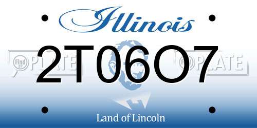 2T06O7 Illinois License Plate