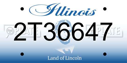 2T36647 Illinois License Plate