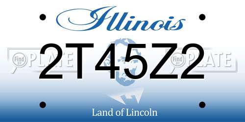 2T45Z2 Illinois License Plate