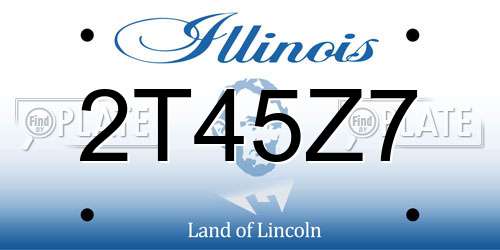 2T45Z7 Illinois License Plate