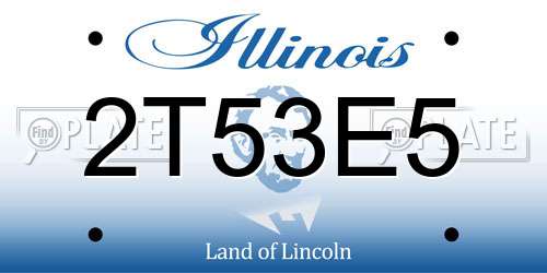 2T53E5 Illinois License Plate