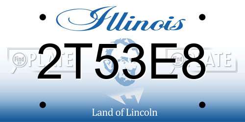 2T53E8 Illinois License Plate