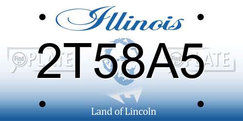 2T58A5 Illinois License Plate
