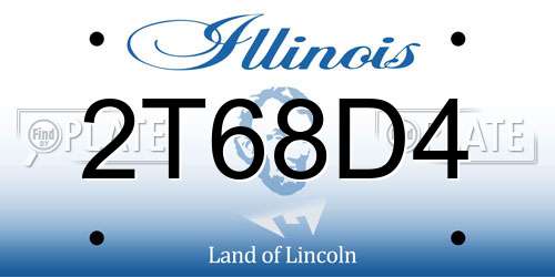 2T68D4 Illinois License Plate